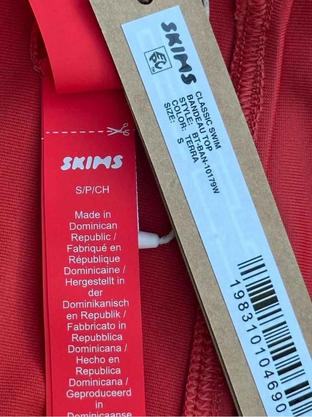 SKIMS *NWT CLASSIC SWIM BANDEAU TOP | COLOR: TERRA | SIZE: S